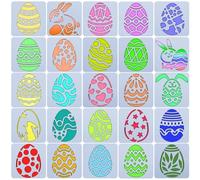 GORGECRAFT 16 pz Stencil per Pittura Uova di Pasqua Set di Modelli di Stencil Lavabili Stencil Riutilizzabili per Uova di Plastica Artigianali per Pittura Decorazione Pasquale Artigianato Pasquale
