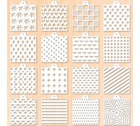 GORGECRAFT 16 Stile 14cm Cuore Aerografo Biscotti Stencil Plastica Pet Stella Riutilizzabile Glassa Reale Stencil da Forno Pois Venatura del Legno Modello Zucchero Biscotti Torta Dessert caffè