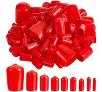 GORGECRAFT 166 pz 9 Misure Rosso Alta Temperatura Silicone Gomma Tappo Terminale Protettivo Kit per Bulloni Flessibile Vite Filettata Protezioni Vinile Tubo Tondo Bullone Tappi Coperture