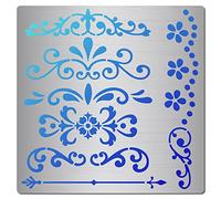 GORGECRAFT 16cm Modelli di Stencil Vite di Metallo Stencil Riutilizzabili In Acciaio Inossidabile Diario Decor Segni per Dipingere su Legno Parete Tela Mobili Incisione A Legno Pirografia