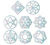 GORGECRAFT 16PCS Adesivi per Finestre con Geometria Sacra Fiore della Vita Anti Collisione Arcobaleno Adesivi per Finestre per Uccelli Strike Decalcomanie Pellicola in Vinile