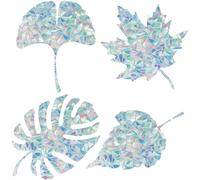 GORGECRAFT 16pz 4 Stili Adesivi per Finestre A Forma di Foglia Adesivi per Finestre Arcobaleno Statici Adesivi Anticollisione per La Consapevolezza del Vetro Adesivi Acchiappasole in Vinile Prisma