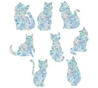 GORGECRAFT 16pz Gatto Arcobaleno Finestra Si Aggrappa Decalcomanie di Vetro Non Adesivo Prisma Vinile Adesivi Acchiappasole Adesivi Anti-Collisione Finestra Si Aggrappa per Salvare Uccelli dalla