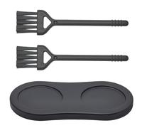 GORGECRAFT 16x8.1cm Vassoio Macina Sale e Pepe Supporto per Macinino Pepe In Legno Protezione per Tavolo Da Pranzo Shaker con 2 Spazzola per 2 Macinini Cucina Stoccaggio Domestica Artigianato Nero