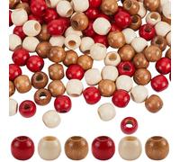 GORGECRAFT 180pz 3 colori 5.5mm Foro Grande Barile Perline di Legno 12mm Perline Distanziatrici In Legno Colorate Perline Sfuse Colorate per Bracciali Macramè Collana Creazione di Gioielli Artigianato
