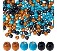 GORGECRAFT 180pz 3 colori 7mm Foro Grande Perline di Legno Barile 16.5mm Perline Distanziatrici In Legno Colorate Perline Sfuse Colorate per Bracciali Macramè Collane Creazione di Gioielli Artigianato