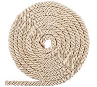GORGECRAFT 18M Cordoncino Attorcigliato 8mm Poliestere Twist Lip Twine Corda Decorativa Intrecciata Filo Nastro per Decorazioni per La Casa Fermatenda Tende Tappezzeria Cucito Artigianato Beige