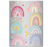 GORGECRAFT 19x14cm Stencil Arcobaleno Riutilizzabili Bohemian Star Heart Boho Modello di Disegno In Metallo In Acciaio Inossidabile per Pittura su Legno Incisione A Parete Scrapbooking Creazione