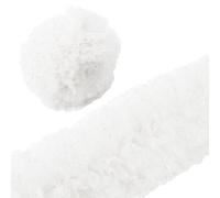 GORGECRAFT 2.7M Bianco Pizzo Plissettato Elastico Elasticizzato Doppio Volant Bordatura Tulle Tessuto Ricamato Pizzo Nastro per Fai da Te Artigianato Cucito Vestito Abbigliamento Decorazione