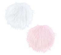 GORGECRAFT 2 Colori Mini Rotondo Finta Pelliccia di Pecora Tappeto 30cm Rosa Bianco Piccolo Soffice Tappeto Peloso Armadio Area Tappeto Cuscino per Fotografare Sfondo di Gioielli Camera da Letto