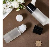 GORGECRAFT 2 flacone Roll-On per Oli Essenziali Da 50ml In Vetro Smerigliato per Deodoranti Riutilizzabile Vuoto A Prova di Perdite Ricaricabile Piccolo Contenitore Da Viaggio per Profumi e Cosmetici