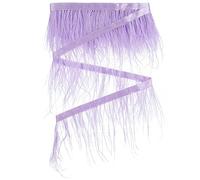 GORGECRAFT 2 m di Piume di Struzzo con Frange Artigianali 8~10 cm di Piume con Nastro di Raso, Accessori Ornamentali per Abiti Fai da Te, Cucito, Abiti, Costumi, Decorazioni, Viola