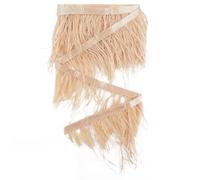 GORGECRAFT 2 m di Piume di Struzzo con Frange Artigianali 8~10 cm di Piume con Nastro di Raso, Accessori Ornamentali per Abiti Fai da Te, Cucito, Abiti, Costumi, Decorazioni, Marrone Noce di Cocco