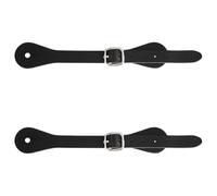 GORGECRAFT 2 Pezzo di Cinturini per Speroni A Strato Singolo in Vera Pelle Nera Stivali da Cowboy Regolabili Occidentali Fascia con Fibbia Staccabile Lacci per Scarpe Cinturino alla Caviglia