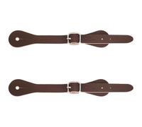 GORGECRAFT 2 Pezzo di Cinturino per Sperone in Vera Pelle Marrone Regolabile A Strato Singolo per Stivali da Cowboy Occidentali Cintura con Fibbia Staccabile Lacci per Scarpe Cinturino alla Caviglia