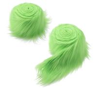 GORGECRAFT 2 pz 10 cm di Larghezza Tessuto In Finta Pelliccia di Volpe Natalizia Shaggy Peluche Sintetico Toppe Soffice Pelliccia Fuzzy Rottami Nastro Cucito Tagli di Pelliccia Halloween Verde Chiaro