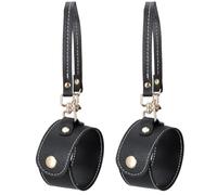 GORGECRAFT 2 pz Porta Guanti Clip Nero PU Pelle Vintage Porta Guanti da Polso Manette Cintura con Chiusura in Lega per Borsa Cappello Asciugamano Campeggio All'Aperto Accessori da Donna