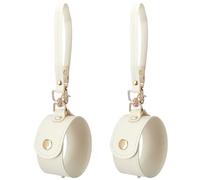 GORGECRAFT 2 pz PU Leather Gloves Holder Strap con Fibbia Beige Vintage Guanti Holders Clip da Polso Leash Manette Cintura per Borsa Cappello Asciugamano Campeggio All'Aperto Donne Forniture