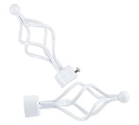 GORGECRAFT 2 PZ Terminali per Aste per Tende 28 mm estremità per Aste per Drappeggio Bianco Twist Cappucci Decorativi di Ricambio A Forma di Gabbia per Home Office Tenda Accessori (15.5x5.7 cm)