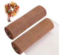 GORGECRAFT 2 Rotoli di Nastro di Maglia Decorativa da 10 Iarde e 26cm Rotolo di Nastro di Maglia Decorativo Autunnale per Ghirlande di Fiori Festoni per Alberi Feste di Halloween Verga d'oro Scura