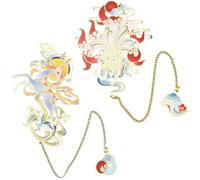 GORGECRAFT 2 segnalibro Cinese con Animali Segnalibro con Volpe A Nove Code e Cervo Segnalibri in Metallo Ispirati al Fantasy Segnalibri Vintage Segnalibro con Ciondolo Ideale per Uomini e Lettori