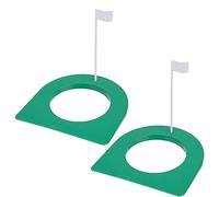 GORGECRAFT 2 Set Plastica Verde Golf Putting Cup Flag Putt Putter Golf Hole Training Aid con Cartello Rimovibile All-Direction Surface Regulation Practice Cup per Indoor Outdoor Uomo Donna Ufficio