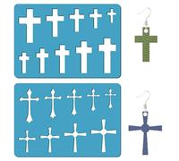 GORGECRAFT 2 Stili Croce Simbolo Cristiano Stencil Modello di Forma di Gioielli Stencil Riutilizzabili Cristo Orecchini di Natale Creazione di Modelli per Orecchini Creazione di Gioielli Artigianato
