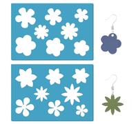 GORGECRAFT 2 Stili Fiore Stencil Riutilizzabile Acrilico Primavera Estate Floreale Piccoli Fiori Boho Stencil Modello per Creazione di Gioielli per Dipingere su Legno Tela Carta Tessuto Pareti 13x9cm