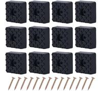 GORGECRAFT 20 Pezzo di Cuscinetti per Mobili in Gomma Nera con Viti Forma Quadrata da 30mm Resistenti Antiscivolo Antiscivolo per Tavoli Scrivanie Sedie da Giardino Divani Tazze Protezioni Pavimenti