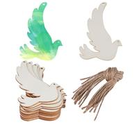 GORGECRAFT 20 pz Piccione Ritaglio di Legno Non Finito Appeso Etichette di Natale In Legno Pendenti Fette Ornamenti Set con Corde Forate per Matrimonio Natale Compleanno Festa A Tema Decorazione