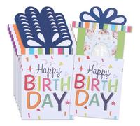 GORGECRAFT 20 Set di Buste per Biglietti di Auguri e Denaro per Feste di Compleanno Buste Colorate per Biglietti di Auguri di Buon Compleanno Buste per Soldi Regali in Contanti Assegni Monete 14x10cm