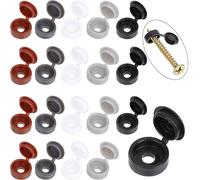 GORGECRAFT 200 pz 5 colori Tappi A Vite per Persiane Tappi di Copertura In Plastica A Cerniera Viti Pieghevoli Coperchi A Scatto Rondella Flip Top Mobili Recinzione Foro Tappo per Protezione (S)