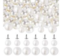 GORGECRAFT 200 Set 2 Dimensioni Bottoni di Perle di Plastica Perle Bianche Rivetti Borchie Rotondo Perno di Plastica con Perni Kit per Abbigliamento Borse per Cappelli Abbellimenti di Scarpe Lavoro