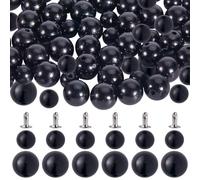 GORGECRAFT 200 set 2 dimensioni Perla Rivetti Borchie Nero Rotondo Plastica Perle Bottoni Perno con Perni Kit per Abbigliamento Cappello Borse Abbellimenti di Scarpe Fai Da Te Lavoro A Maglia Cucito