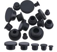 GORGECRAFT 20pz 5 misure Tappi per Fori In Silicone Gomma Nera Rotonda Impermeabile Coperchio Terminale Del Tubo Tappi Morbidi e Flessibili Accessorio per Mobili Bottiglie Diametro Interno 7.5-21mm