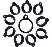 GORGECRAFT 20pz Anelli In Gomma Siliconica Anti-Smarrimento 18mm di Diametro Nero O-Ring Non Persi Supporto Regolabile Multiuso Ciondolo per Collana Penne Cordino Dispositivo Portachiavi Forniture