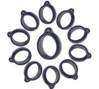 GORGECRAFT 20pz Anelli In Gomma Siliconica Anti-Smarrimento 20mm di Diametro Nero O-Ring Non Persi Supporto Regolabile Multiuso Ciondolo per Collana Penne Cordino Dispositivo Portachiavi Forniture