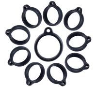 GORGECRAFT 20pz Anelli In Gomma Siliconica Anti-Smarrimento 8mm di Diametro Nero O-Ring Non Persi Supporto Regolabile Multiuso Ciondolo per Collana Penne Cordino Dispositivo Portachiavi Forniture