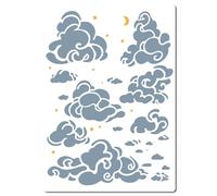 GORGECRAFT 21 * 30cm Nuvola Stella Luna Disegni Stencil Grandi Nuvole Modelli da Parete Riutilizzabili Scava Fuori Disegno Segno Stencil Quadrato per Dipingere su Legno Parete Scrapbooking Carta