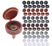 GORGECRAFT 210pz 6 Colori Plastica Incernierato Tappi Coprivite Bianco Nero Grigio Marrone Persiana Pieghevole Vite Snap Coperture Rondella Flip Top Recinzione Tappo Foro per Mobili Teste delle Viti