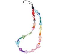 GORGECRAFT 23cm Arcobaleno Stella Farfalla con Perline Cinturino con Ciondolo Telefoni Staccabili Catena Anti-Smarrimento Cinghie Da Polso Vivavoce Cellulare Cordino Perline Braccialetto per Cellulare