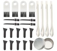 GORGECRAFT 23Pcs Kit Raschietto per Polline per Smerigliatrice con Spazzola per Pulizia Raschietti per Polline Spatola da Laboratorio in Acciaio Inossidabile Micro Paletta e Barattolo da 10 ml