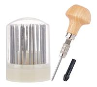 GORGECRAFT 23Pcs Set di Strumenti per Bordare con Manico in Legno e Scatola di Immagazzinaggio Strumento per Pietra di Diamante Impostazione Incisione Creazione di Gioielli Fai (con Fibbia Fissa)