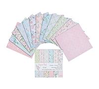 GORGECRAFT 24 Fogli Carta Modello Confezione Floreale Cartoncino Carte Pad Decorativo Scrapbook Cartoncino Collezione Monofacciale Fantasia 6x6 Scrapbooking Album Fotografico Vacanza Fai Da Te Rosa