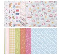 GORGECRAFT 24 Foglio 12 Stili Blocchi di Carta Fantasia 15.2x15.2cm Confezione di Carta per Scrapbook Motivo A Tema Compleanno su Un Lato Collezione di Cartoncini Colorati Album Decorativo Sfondo
