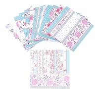 GORGECRAFT 24 Foglio 12 Stili Blocco di Carta per Album da 15x15cm Fiore di Rosa su Un Lato Carta per Decoupage Cartoncino Sfondo Decorativo Forniture per Creazione di Biglietti Scrittura Diario