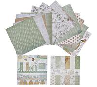 GORGECRAFT 24 Foglio Giardino Floreale Decorativo Carta Artigianale Carta per Scrapbooking Blocchi Carta Classica Fantasia Cartoncino Forniture per Diario Foto Quaderno Disegno Sfondo, 12 stili