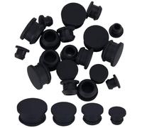 GORGECRAFT 24 PZ 4 Misure Tappi in Silicone per Saliera e Pepe 7/10/12/15mm Tappi per Sale Tappi di Ricambio Tappi per Bottiglia Riutilizzabili Tappi Rotondi per Bottiglie Tubi Pentole, Nero