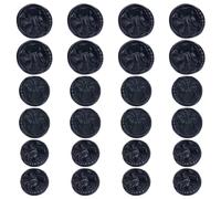 GORGECRAFT 24pz 3 Dimensioni Bottoni Eleganti Neri con Gambo in Lega Anticata Bottoni Rotondi Vintage per Cappotti da Uomo Cuciti Camicie Decorative Uniformi Giacche Stringere Pantaloni 18/20/23mm