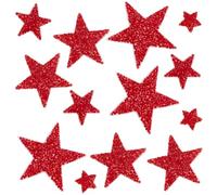 GORGECRAFT 24pz Toppe Termoadesive A Forma di Stella in Resina con Strass e Glitter Rossi A Forma di Stelle con Colla A Caldo Ricamate per Riparazioni Abbellimenti per Abbigliamento Jeans Borse